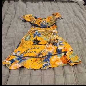 Z&L Europe Vibrant Floral Off-Shoulder Mini Dress Size L!